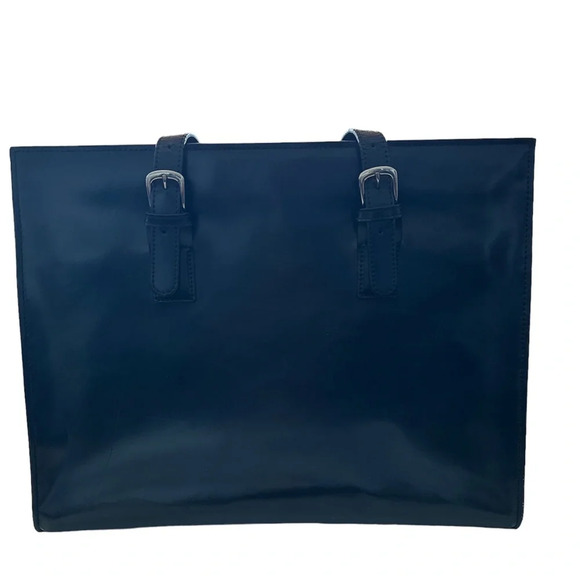 JACK GEORGES Italian Black Leather Tote - Picture 3 of 13